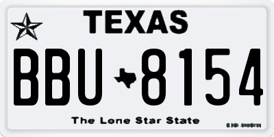 TX license plate BBU8154