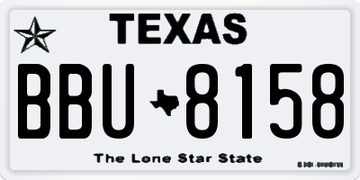 TX license plate BBU8158