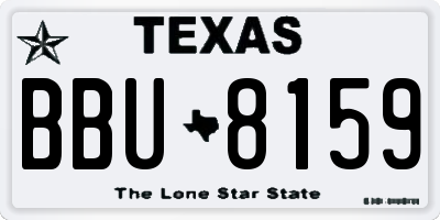 TX license plate BBU8159