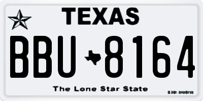 TX license plate BBU8164