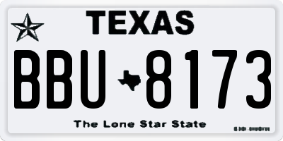 TX license plate BBU8173