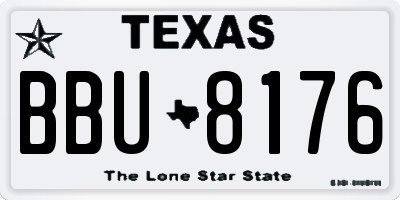 TX license plate BBU8176