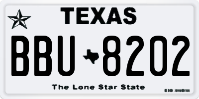 TX license plate BBU8202