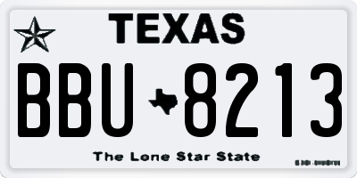 TX license plate BBU8213