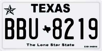 TX license plate BBU8219