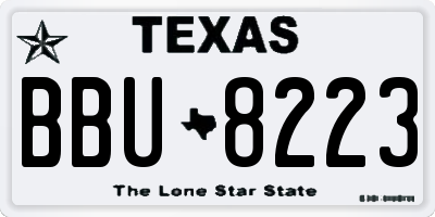 TX license plate BBU8223