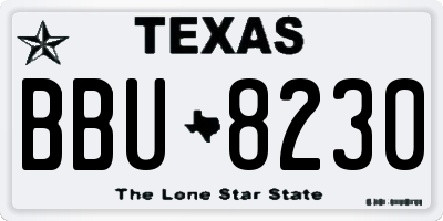 TX license plate BBU8230
