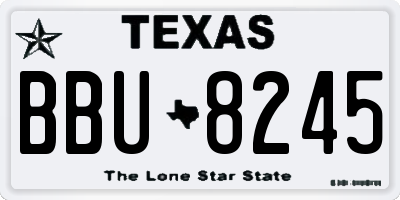 TX license plate BBU8245