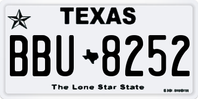 TX license plate BBU8252