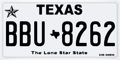 TX license plate BBU8262
