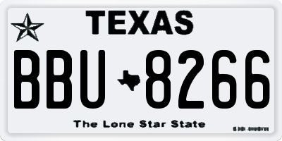 TX license plate BBU8266