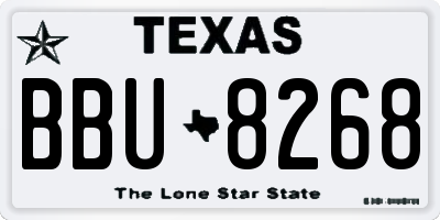 TX license plate BBU8268