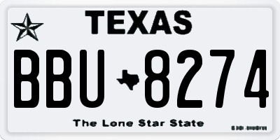 TX license plate BBU8274