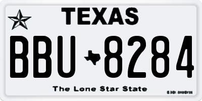 TX license plate BBU8284