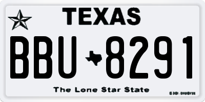TX license plate BBU8291