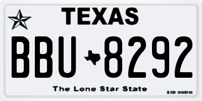 TX license plate BBU8292