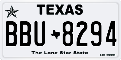 TX license plate BBU8294