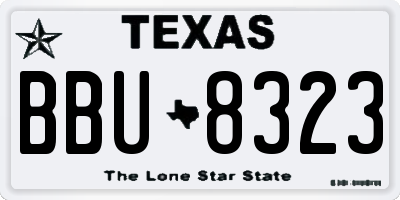 TX license plate BBU8323