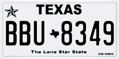 TX license plate BBU8349