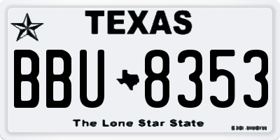 TX license plate BBU8353