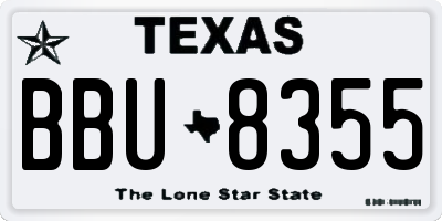 TX license plate BBU8355