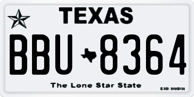 TX license plate BBU8364