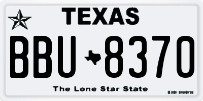 TX license plate BBU8370