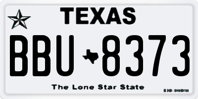 TX license plate BBU8373