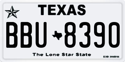 TX license plate BBU8390