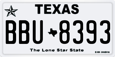 TX license plate BBU8393