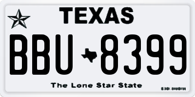 TX license plate BBU8399