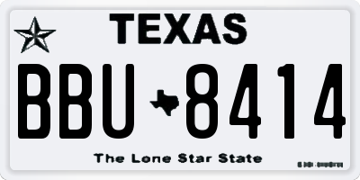 TX license plate BBU8414