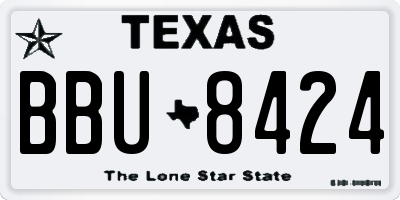 TX license plate BBU8424