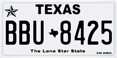 TX license plate BBU8425