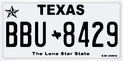TX license plate BBU8429