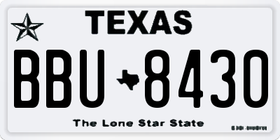 TX license plate BBU8430