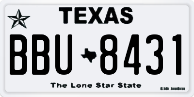 TX license plate BBU8431