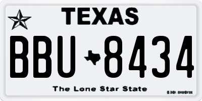 TX license plate BBU8434