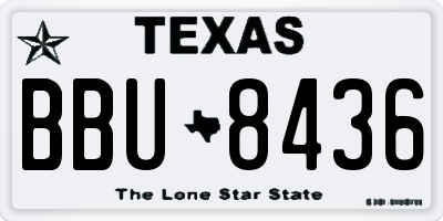 TX license plate BBU8436