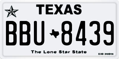 TX license plate BBU8439