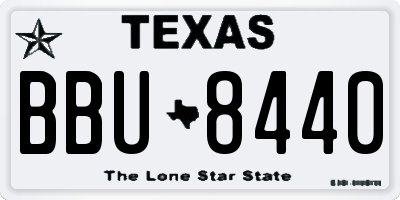 TX license plate BBU8440