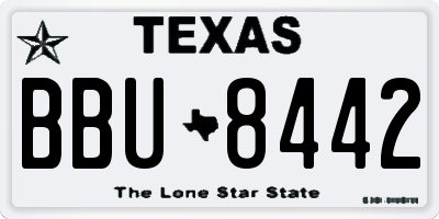 TX license plate BBU8442