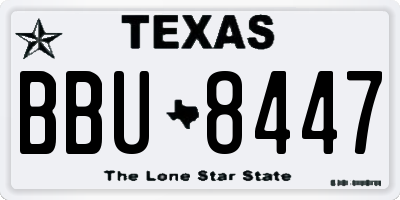 TX license plate BBU8447