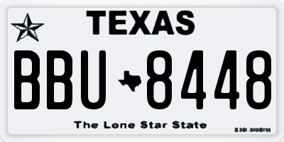 TX license plate BBU8448