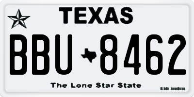 TX license plate BBU8462