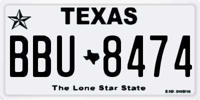TX license plate BBU8474