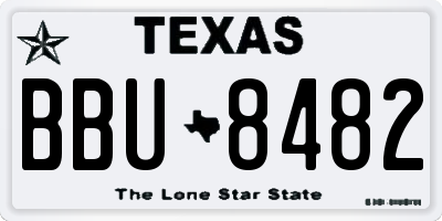 TX license plate BBU8482