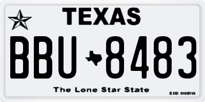 TX license plate BBU8483
