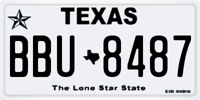 TX license plate BBU8487