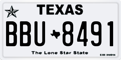 TX license plate BBU8491